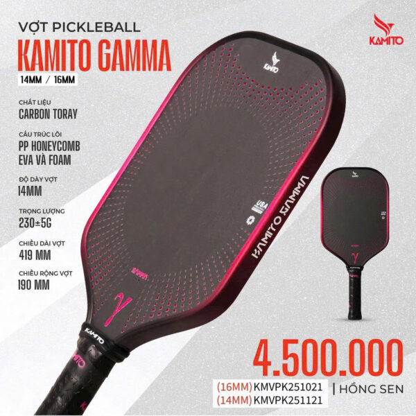 Vợt Pickleball Kamito Gamma 14mm/16mm